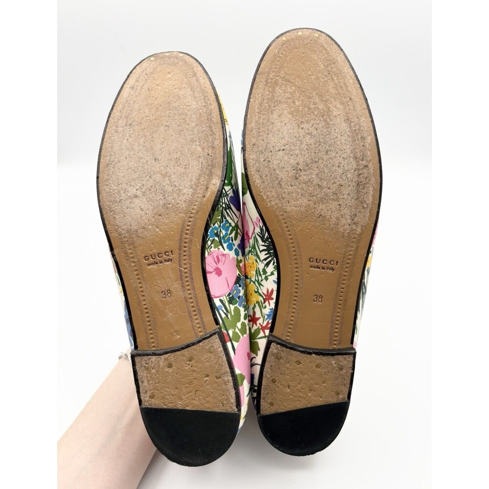 Gucci x Ken Scott Jordaan Floral Print Loafers Gold Horse-bit Accents Sz EU 38 - Picture 11 of 13